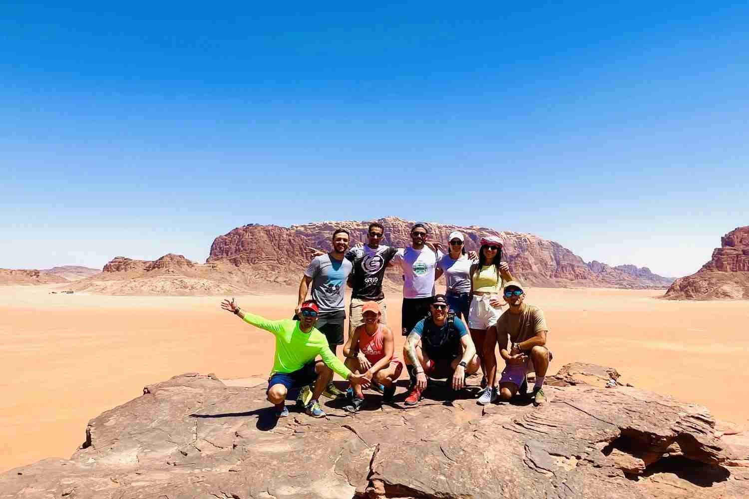 Group of travellers in the desert